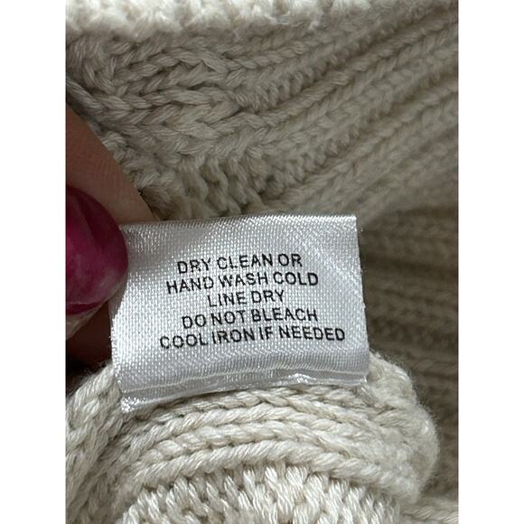 Evereve Alexis Strong Shoulder Cable Pullover Sweater Women’s Small Cream - Picture 9 of 10